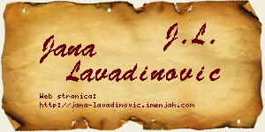 Jana Lavadinović vizit kartica